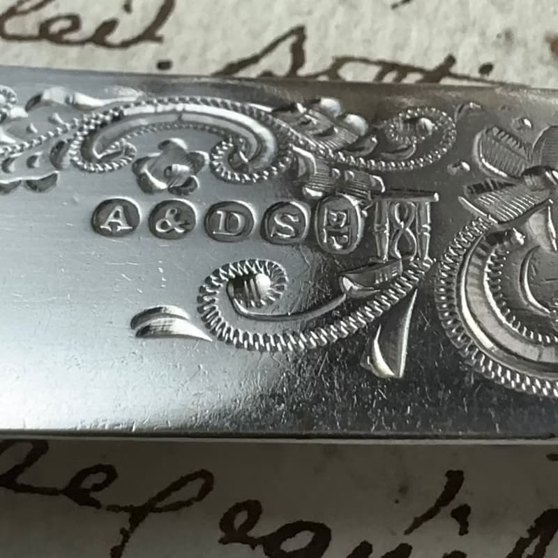 50591-絕美古董純銀環珍稀材質手柄刀叉組