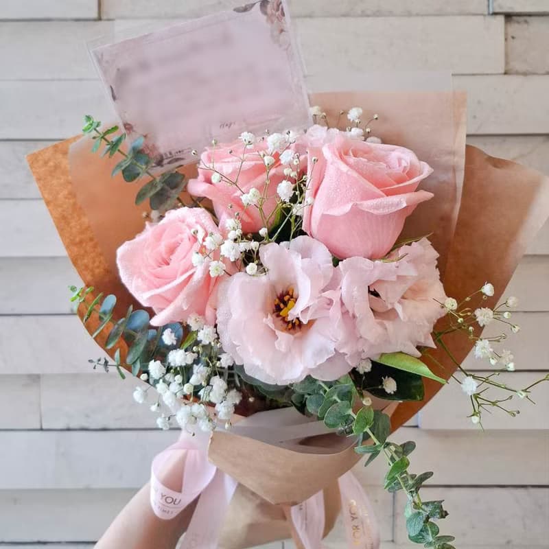 粉紅信箋鮮花花束 | 畢業 生日 送禮首選 | 台北可自取