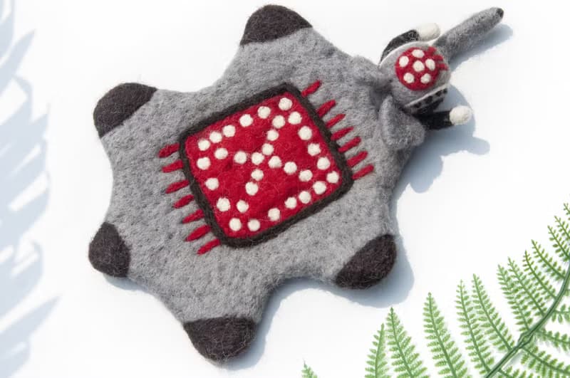 交換禮物 波希米亞森林系羊毛氈杯墊 動物濕氈鍋墊-大象吸水杯墊