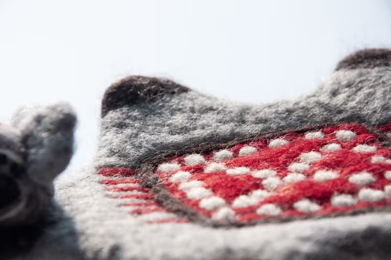 交換禮物 波希米亞森林系羊毛氈杯墊 動物濕氈鍋墊-大象吸水杯墊