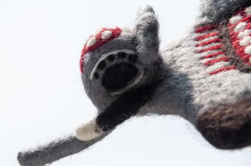 交換禮物 波希米亞森林系羊毛氈杯墊 動物濕氈鍋墊-大象吸水杯墊