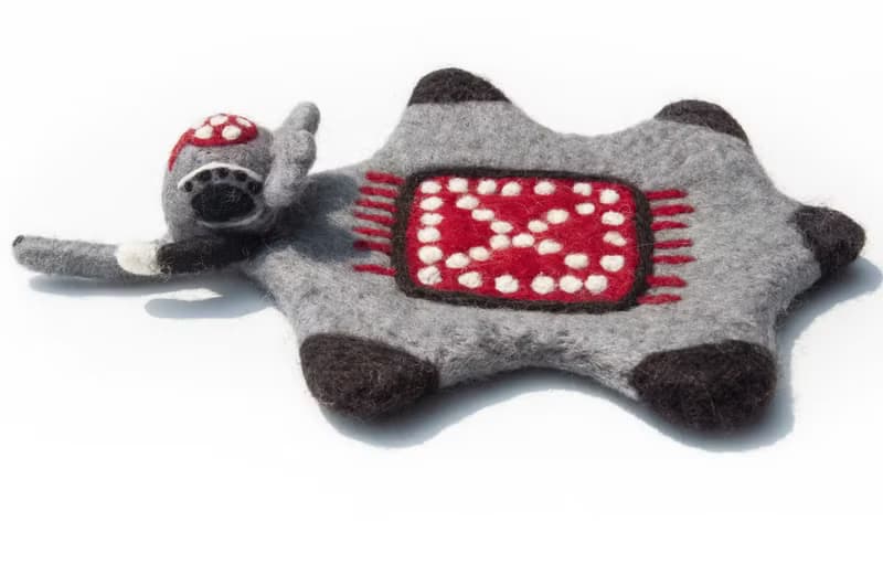 交換禮物 波希米亞森林系羊毛氈杯墊 動物濕氈鍋墊-大象吸水杯墊