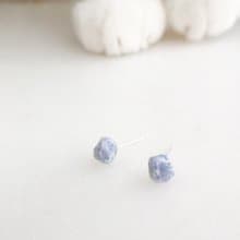 / 小金平 / 不規則藍晶石925純銀原石耳環