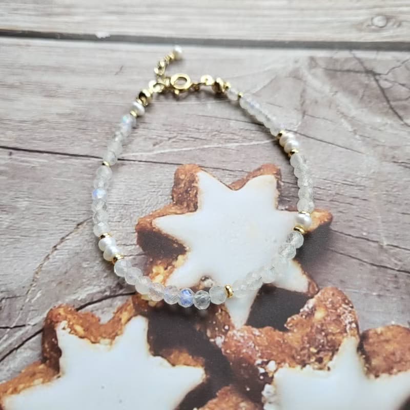 桃花人際人緣招財/淡水珍珠月光石手鍊