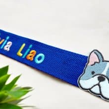 個人化全彩姓名刺繡行李飄帶-法鬥