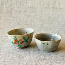 中國 清末民初民窯手繪小酒杯 │ 八角款 圓滿款 手繪花紋