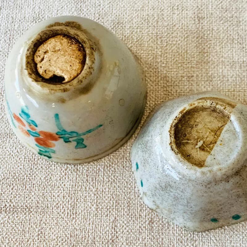 中國 清末民初民窯手繪小酒杯 │ 八角款 圓滿款 手繪花紋