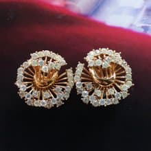 Vintage Jewelry 西洋古董飾品 TRIFARI 燦爛花形 夾式耳環