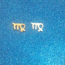 50 PCS WHITE GOLD VIRGO ZODIAC SIGN DÉCOR CRAFT CARD MAKING EMBELLISHMENT