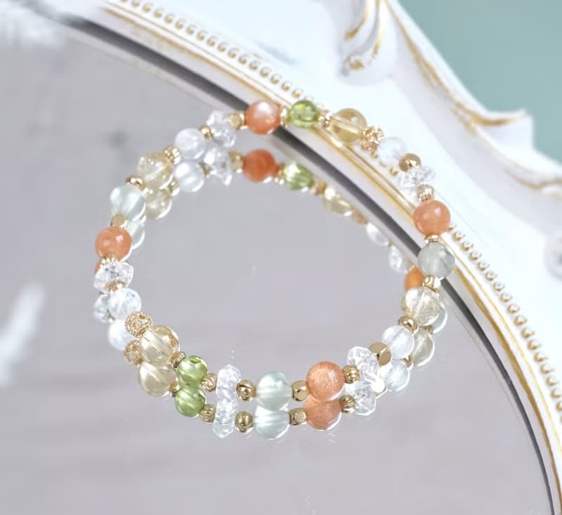 青檸柚花　橙月光鈦晶石榴石手鍊-快樂愉悅