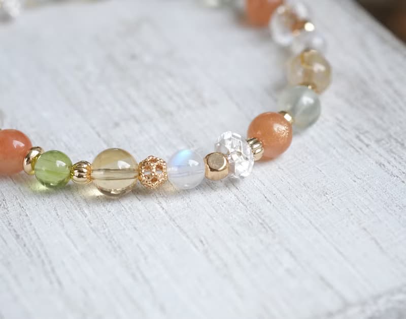 青檸柚花　橙月光鈦晶石榴石手鍊-快樂愉悅