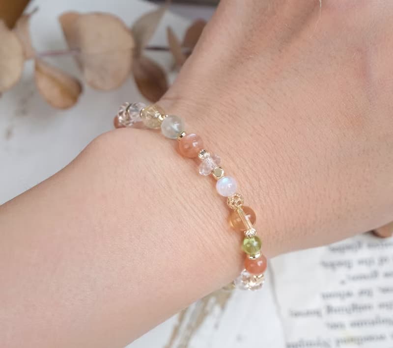 青檸柚花　橙月光鈦晶石榴石手鍊-快樂愉悅