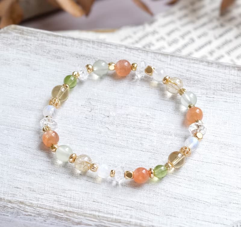 青檸柚花　橙月光鈦晶石榴石手鍊-快樂愉悅