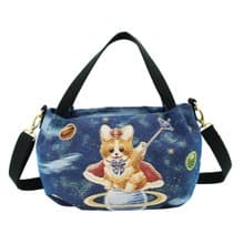 斜背包 南瓜 / 防潑水 平織緹花 幻星柯基