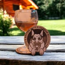 German Shepherd Wooden Coaster Set – Iconic Designs Wooden Drink Coasters