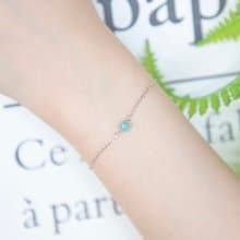 天河石925純銀簡約爪鑲手鍊