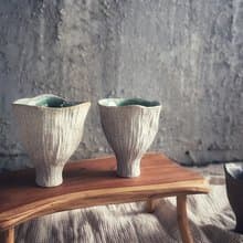 宴會盛放茶酒花杯・品茶杯・小酒杯・對杯  / 淺霧灰 /
