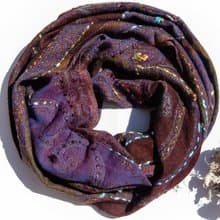 喀什米爾Cashmere/水煮羊毛披肩/針織圍巾/刺繡圍巾/羊絨披巾-花