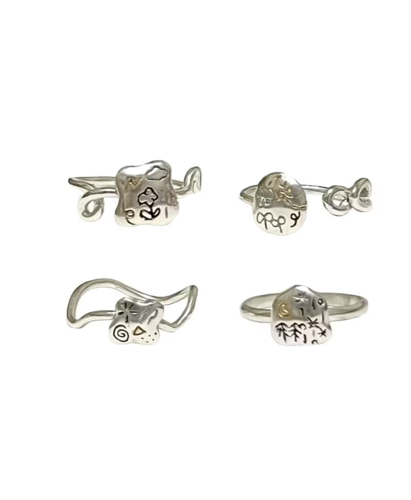 Tiny cute pebbles ring