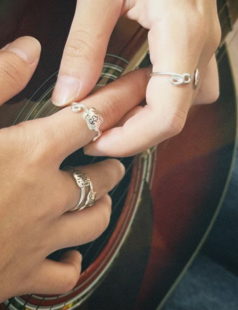 Tiny cute pebbles ring