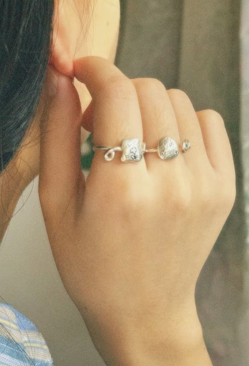Tiny cute pebbles ring
