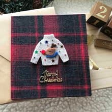 麋鹿小毛衣  手工卡片 聖誕卡 Handmade Xmas card 紅色
