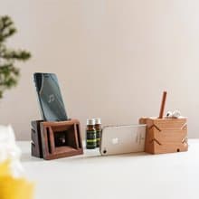 架美聲 擴音擴香手機座 | 發明專利 | 手工製作_黑胡桃木