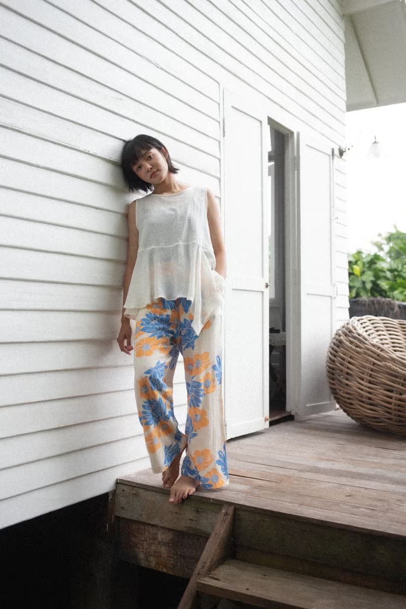 Mulmul orange floral wide pants
