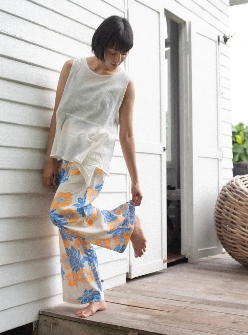 Mulmul orange floral wide pants