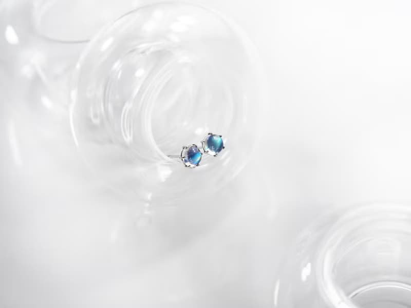 夜暮 | 彩虹月光石 / moonstone / 逐夢系列 | 天然寶石耳環