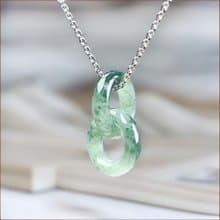 【永恆同心】冰飄綠花翡翠同心圓項鍊 | 天然緬甸翡翠A貨 | 送禮