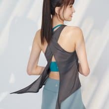 春夏穿搭【Yoga Flow】Back Twine Shirt-Dark Grey  快速出貨