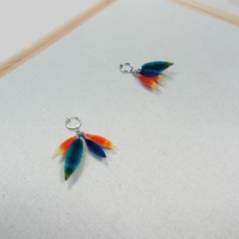 天堂鳥耳飾 永續絨花工藝