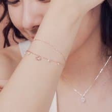 粉水晶手鍊/玫瑰金/珍珠/粉晶/輕珠寶