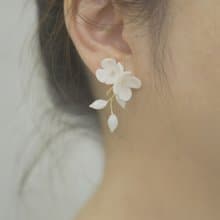 手作丁香耳耳環 可改耳夾 手捏丁香花 獨特設計 原創