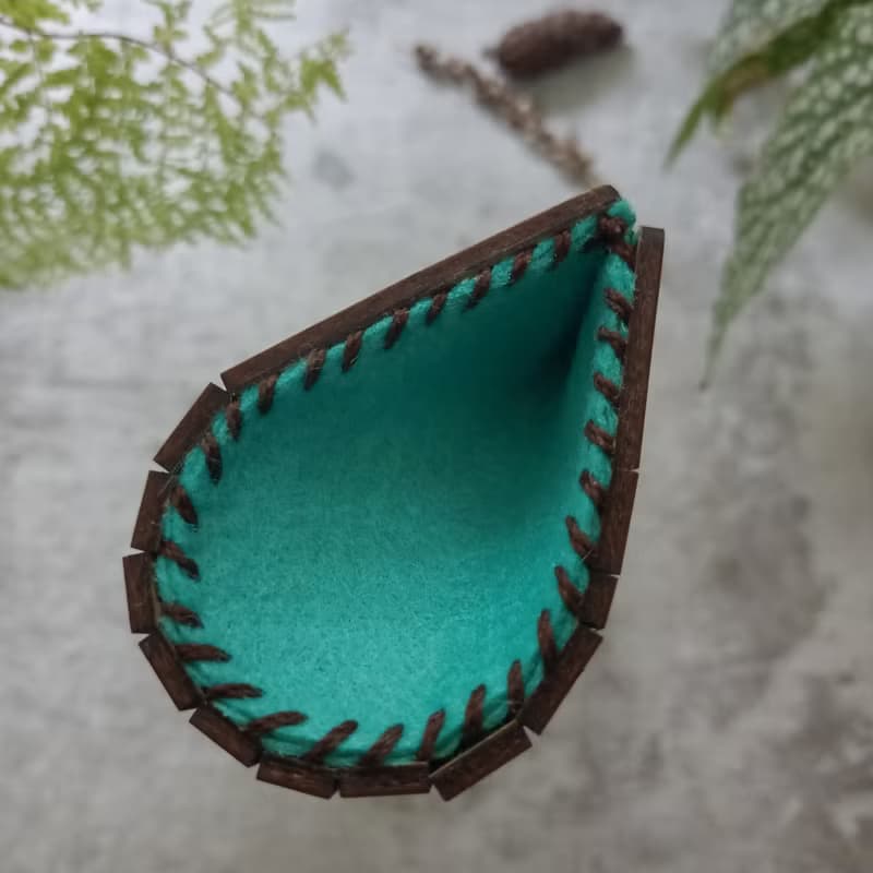 茉樂手盒/楊木茉樂藍/悠閒時尚風/菱格紋/筆盒/眼鏡盒/畢業送禮