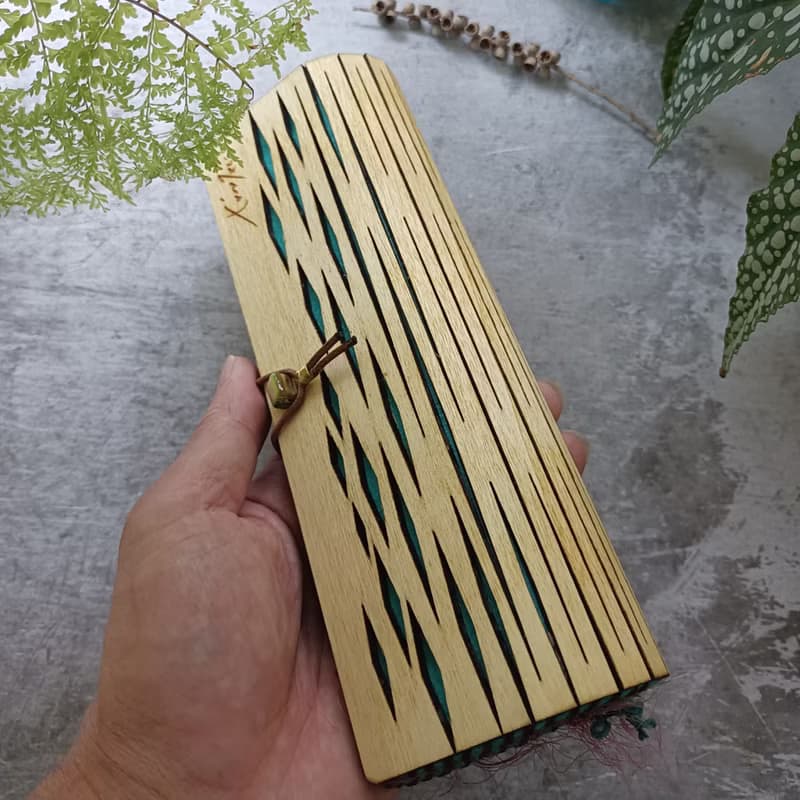 茉樂手盒/楊木茉樂藍/悠閒時尚風/菱格紋/筆盒/眼鏡盒/畢業送禮