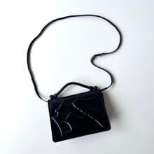 Ferragamo黑色真皮經典高跟鞋浮雕二用包G54 vintage