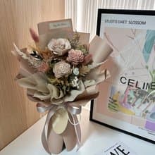 秋色復古 永生玫瑰花束