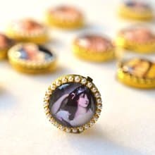 Button Cover 手作鈕扣飾~復古小清新~名畫系列: 莎莉西登斯畫像