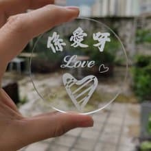 水晶膠片杯墊 係愛呀  連精美展示盒