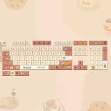 焦糖拿鐵主題 KDA PBT 5面熱升華 機械鍵盤鍵帽 113鍵