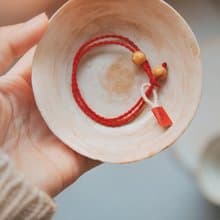 月老系 香火加持 祕魯聖木 祈福 蠟線手繩 禮物 I 胭脂