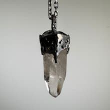 喜馬拉雅水晶/純銀粗獷個性手工項鏈