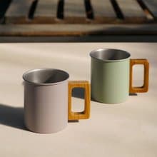 padou Wood and Stainless Mug M-size 300ml Outdoor Camping Cafe Big Gift Japan