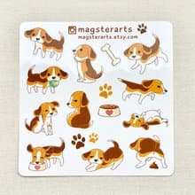米格魯貼紙 - 防水貼紙 - 狗狗貼紙 - 小狗貼紙