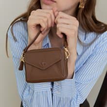 Valen (Espresso) : Mini wallet, short wallet, cow leather, Dark Brown, Zip pouch