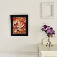 色打掛からつくるアートパネル　ヴィンテージ 和モダン 和風インテリア プレゼント 結婚祝 新築祝 長寿祝 縁起物 額装インテリア　037