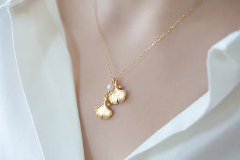 Ginkgo銀杏項鍊│14kgf 銀杏 項鍊 秋天 黃色 母親節禮物 女生 花