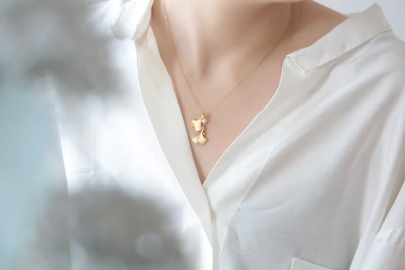 Ginkgo銀杏項鍊│14kgf 銀杏 項鍊 秋天 黃色 母親節禮物 女生 花